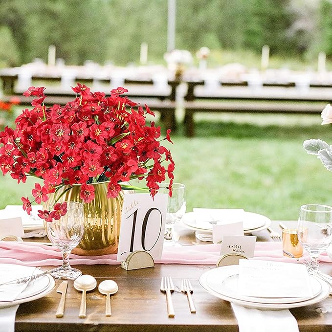 16pcs Outdoor Artificial Flowers UV Resistant Fake Flowers Bulk Artificial Flowers for Decoration Faux Silk Flowers for Garden Porch Window Box Hanging Planter Decorating