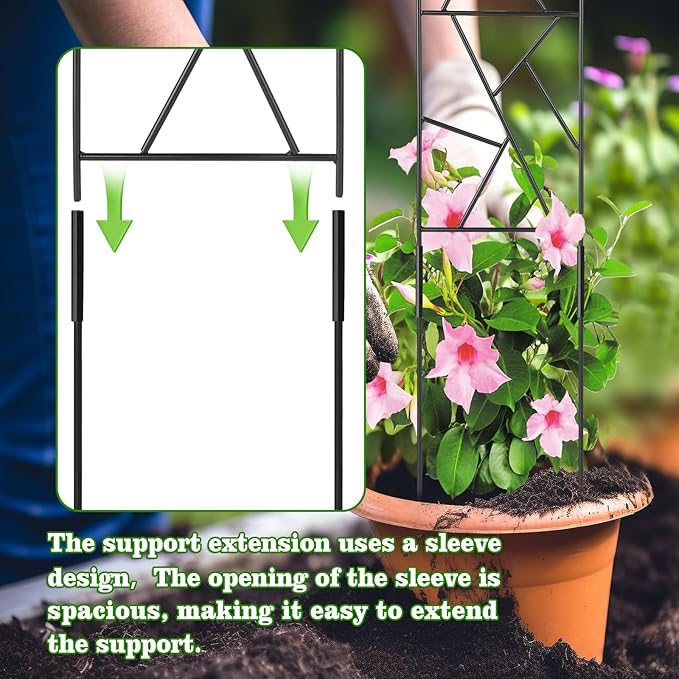 Outdoor Plant Trellis for Climbing Plants,Metal Garden Trellis for Potted Plants,Plant Stakes for Indoor Plants Accessories Hoya,Flower,Plant Support,Plant Gifts (24Inch-Window)