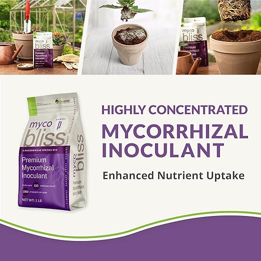 Myco Bliss Powder (20lbs) - Mycorrhizal Fungi for Soil - 5 Strain Mycorrhizal Inoculant with 1000 Propagules Per Gram - Highly Concentrated Mycorrhizae for Plants, Potting Soil, & Garden Soil