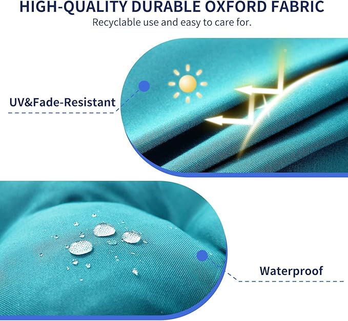 Outdoor Bench Cushion, 48x18x5 Inch, Waterproof Bench Cushion for Outdoor/Indoor Furniture, Tufted Patio Bench Seat Cushion, Fade Resistant Outdoor Cushions for Porch Swing Couch, Teal Blue