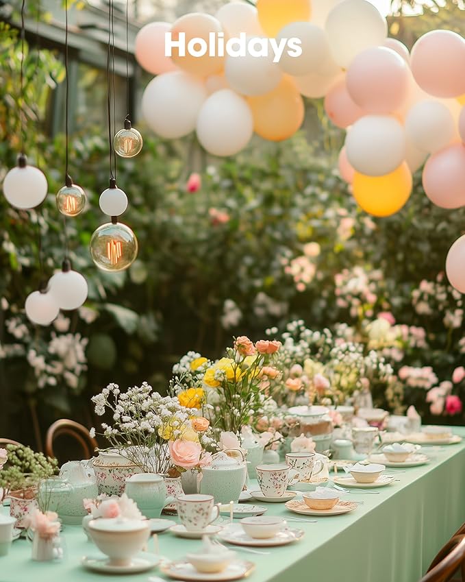 Pureegg Plastic Table Cloth Disposable 8 Pack, 54 x 108 Inch Table Cloths, Easter Party, Decorative Tablecloths, Rectangle, Light, Pastel Plastic Cover, Leakproof & Sturdy, Sage Green