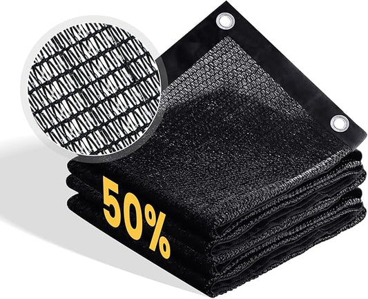 VICLLAX 50% Shade Cloth, 18x22FT Durable Black Mesh Trap with Every 3 FT Grommet, Sun Shade Fabric Netting for for Plants Cover, Greenhouse, Chicken Coop, Barn Kennel, Garden Patio