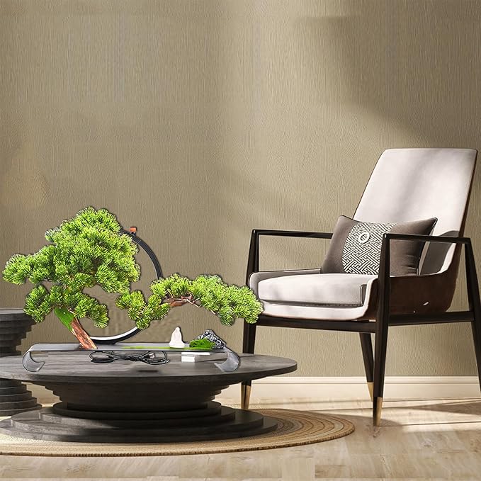 Zen Artificial Tree with Lamp Rings, Realistic Simulation Bonsai, Welcome Pine Faux Potted with Backflow Incense, Artificial Bonsai for Home Office Garden Patio Farmhouse Decoration (Pines)