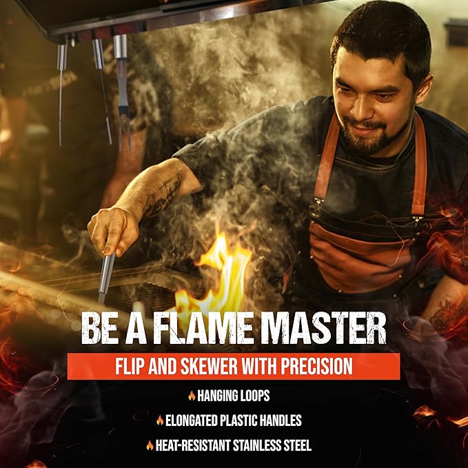 SpartaSake BBQ Grilling Accessories - Stainless Steel Barbecue Grill Tools Accessories kit Spatula Thermometer Tongs for Blackstone Griddle Outdoor Camping-Grill Set Gifts for dad Men Women(24 pcs)