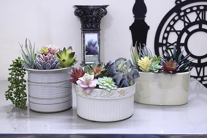 DECOROUS Fake Succulents Unpotted - 20 Pack - Realistic Succulent Plants Artificial - Large Faux Succulent Bulk DIY Home Decor - Fake Plant Cactus Greenery - Premium Mini Artificial Succulent Flowers
