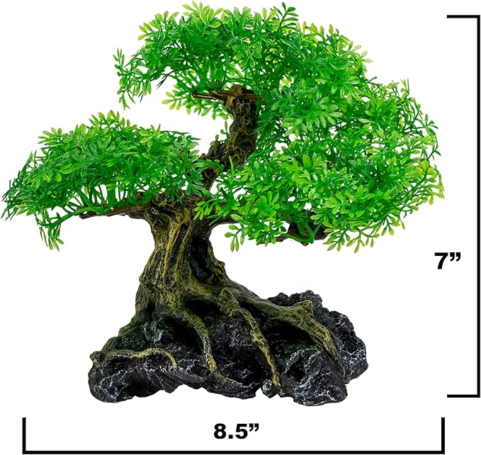 UNEAK - Aquarium Bonsai Tree Plant Fish Tank Decorations Medium/Large Resin Plastic Artificial Plants Flower Ornament Beta Goldfish Decoration Ornaments Freshwater & Saltwater Décor