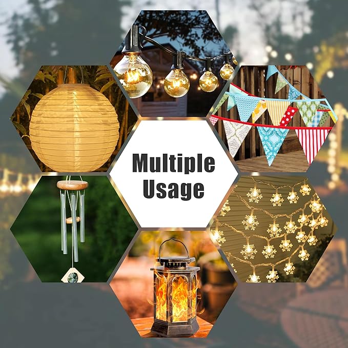 Suchtale 8.5FT Poles for String Lights with Forks, 2 Pack Metal Stands with Hooks & 5-Prong Base for Garden, Patio, Fence, Deck, Backyard, Wedding, Black, Built for Tough Environments