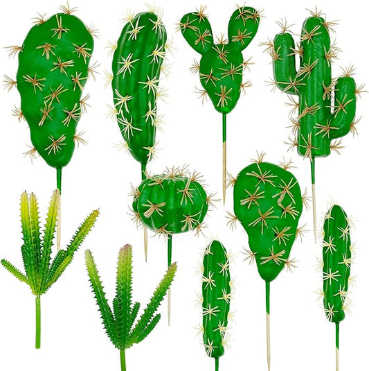 Cayway 10 PCS Faux Fake Succulents Artificial Cactus DecorFaux Cactus Cacti Plant Artificial Cactus Succulent Artificial Succulent Plants for Decoration Faux Cactus Plant Bulk
