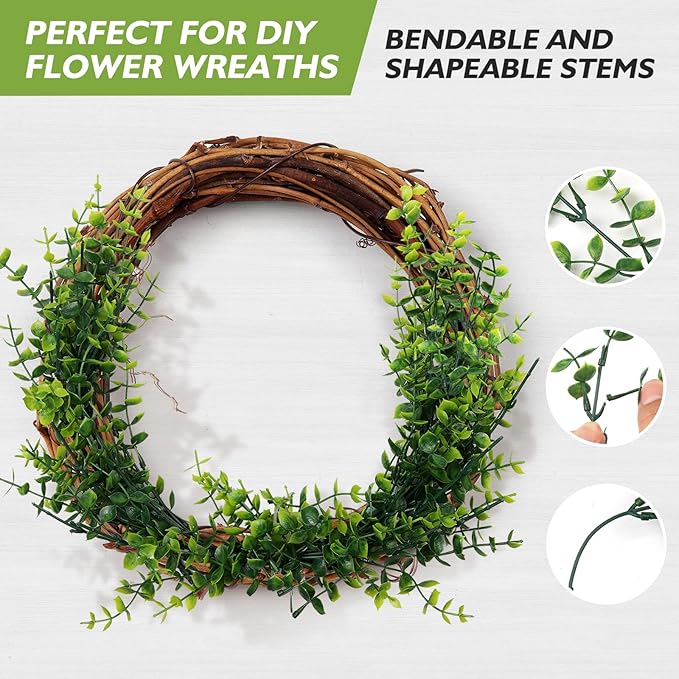 14 Bundles Artificial Grass UV Resistant for Patio Outdoors Fake Faux Silk Plants Realistic Plastic Grass Indoors Porch Window Home Decoration (14, Green Grasses)