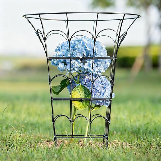 COOOXIM Peony Cages & Supports - Metal Plant Obelisk Trellis for Outdoor Use, 27.5 x 22 Inches, Perfect for Peonies, Roses, and Climbing Vines - Durable Garden Support Ring in M Shape