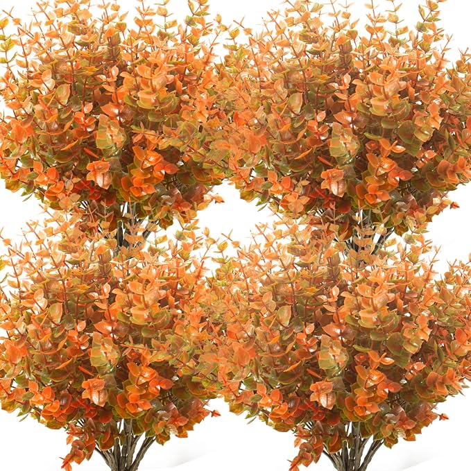 10 Bundle Artificial Fall Boxwood No Fade Faux Autumn Plants