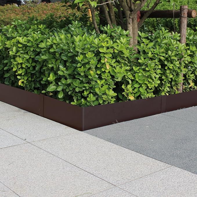 8 Inch Metal Landscape Edging, 6 Pack Heavy Duty Galvanized Steel Garden Edging, Hammer-in Metal Edging for Landscaping for Lawn, Pathway, Yard