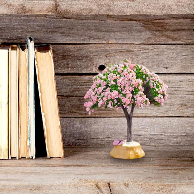 Simulated Mini Plastic Flower Tree Suitable for Sand Table Layout and Landscape Layout.Color Miniature Home Decoration Model Tree.2 Pieces.