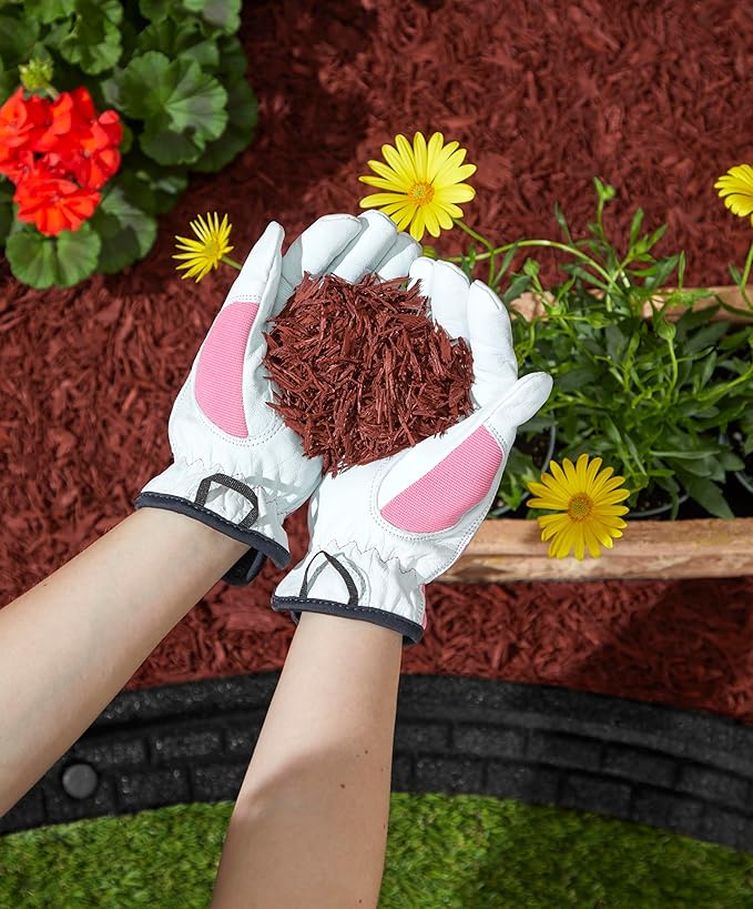 Rubberific Premium Shredded Rubber Mulch for Gardens, Lawns, and Landscaping | Long Lasting Color | Looks Like Natural Wood Mulch (75 CU. FT. - 1,350 LBS, Red)