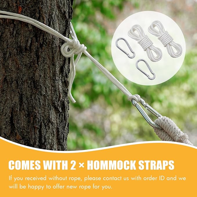 INNO STAGE Brazilian Double Hammocks - Woven Hammock Two Person Hanging Camping Bed for Patio, Backyard, Porch, Outdoor and Indoor Use - Soft Canvas Hammock with Portable Carrying Bag Yellow