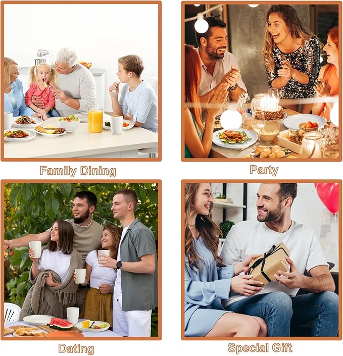 Wheat Straw Dinnerware Sets Service for 4 - Plates and Bowls Sets 20-Piece with Dinner Plate, Cereal Bowls and Cups, Microwave & Dishwasher Safe - White