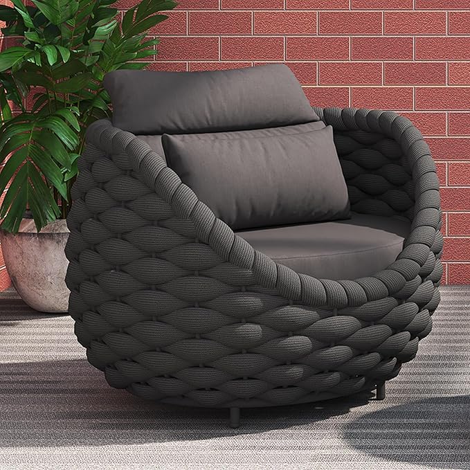 TWT 5-Piece Aluminum Patio Furniture Set, Outdoor Armchairs with Coffee Table, Metal Sofa Set for Deck, Porch, Balcony, Indoor, Dark Grey