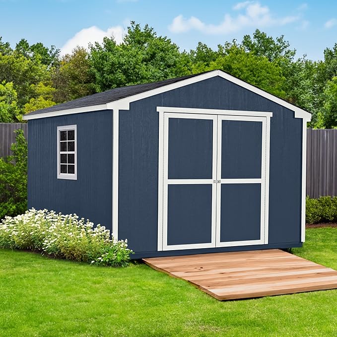 Handy Home Products Charleston Value Gable 10x12 Do-It-Yourself Wooden Storage Shed, 2x3 framing- Does not Include Floor kit or Paint