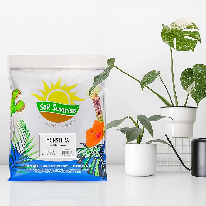 Monstera Houseplant Potting Soil Mix (12 Quarts), Custom Blend for Growing and Repotting