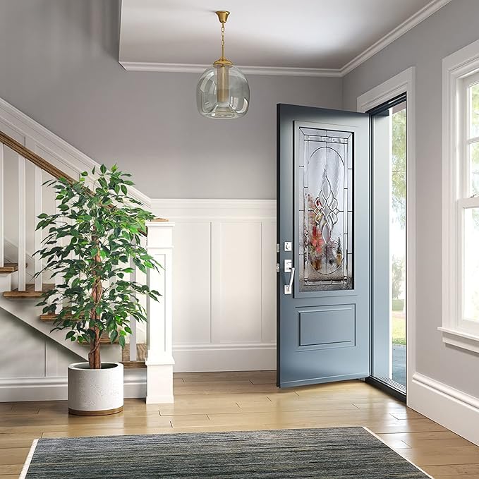 2Packs 4FT Artificial Ficus Tree, Fake Plants with Sturdy Plastic Nursery Pot,Faux Ficus Trees for Home Office Living Room Indoor Outdoor Decor Perfect Housewarming Gift (4FT-2Packs)