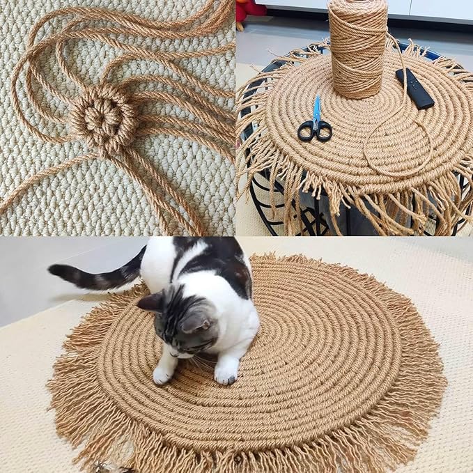 5mm Jute Twine, 328 Feet Braided Jute Rope, Heavy Duty and Thick Twine Rope for DIY Artwork, Bundling, Home Decor, Gardening Applications