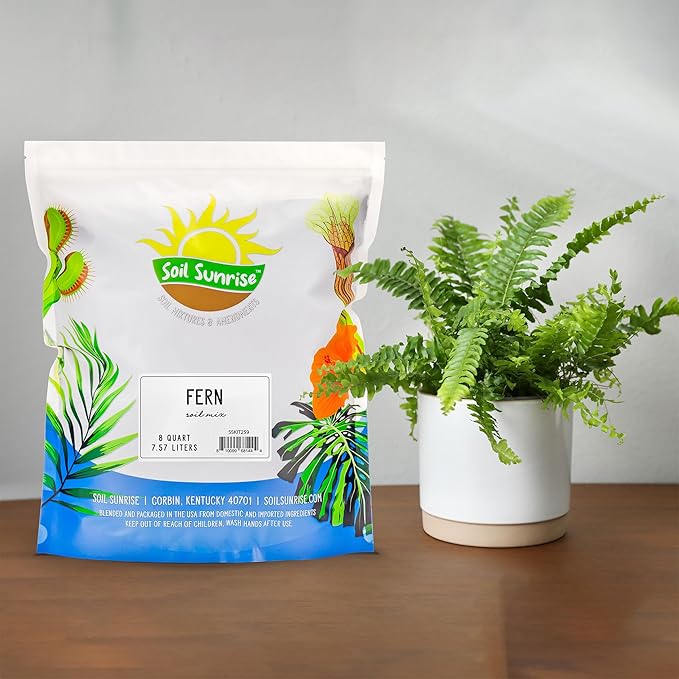 Fern Plant Potting Soil Mix (8 Quarts), Custom Hand Blended Mixture for Indoor/Outdoor Container Gardening