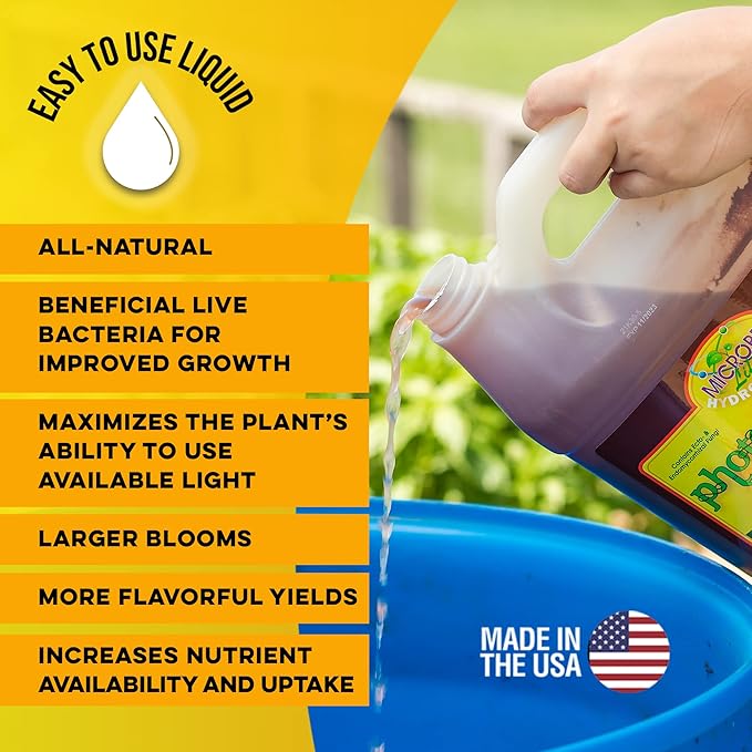 Microbe Life Hydroponics Premium Photosynthesis Plus to Grow Fruits, Vegetables, and Herbs, The Best Professional Big Bud Grow, Use with Any Feeding Systems Including Hydroponics or Soil, 5 Gallons