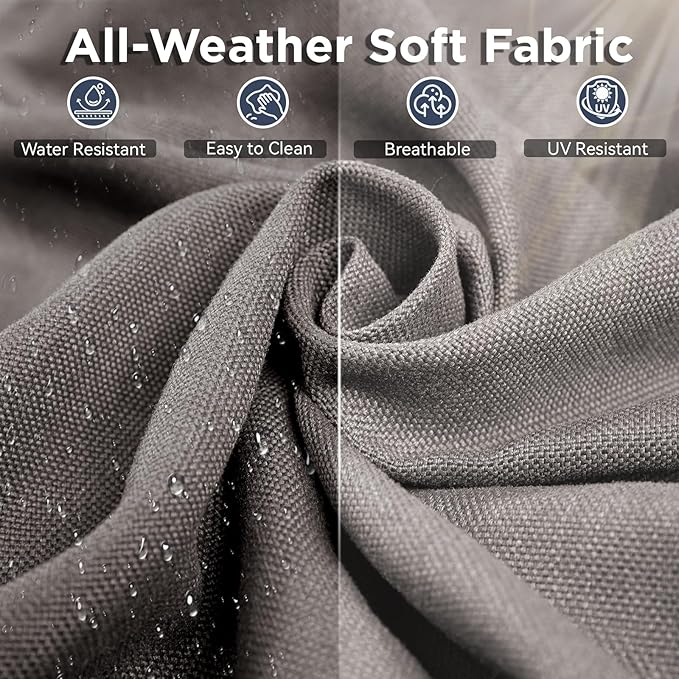 6 Pieces Patio Furniture Set-All Weather Outdoor Swivel Rocker Patio Chairs with 3-Seat Section Couch and Rattan Coffee Table Outdoor Conversation Sets for Garden Backyard Deck(Brown/Grey)