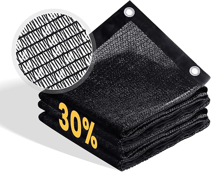 VICLLAX 30% Shade Cloth, 7x21FT Durable Black Mesh Trap with Every 3 FT Grommet, Sun Shade Fabric Netting for for Plants Cover, Greenhouse, Chicken Coop, Barn Kennel, Garden Patio