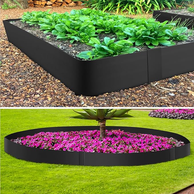 6 Inch Metal Landscape Edging, 6 Pack Heavy Duty Galvanized Steel Garden Edging, Hammer-in Metal Edging for Landscaping for Lawn, Pathway, Yard