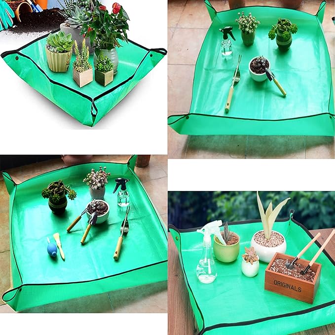 39.4" x 39.4" Large Plant Repotting Mat for Indoor Plants, Portable and Foldable Gardening mat, Waterproof Transplanting Potting Mat in Garde
