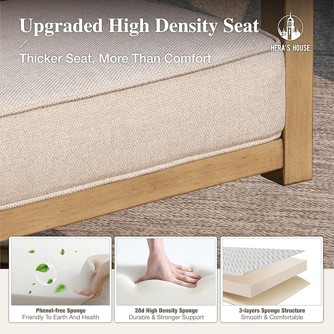 HERA'S HOUSE Patio Furniture Set 7-Piece, Metal Outdoor Conversation Set with Wood Grain Finish, 2 x Leg Chair, 2 x Swivel Chair, 1 x 3-Seat Sofa, 2 x Multi-Functional Coffee Table Garden Deck Lawn