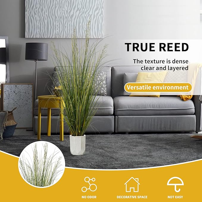 Artificial Plant 5ft(2pack) Tall Artificial Grass Plant,Faux Plants Indoor Home Decorative Artificial Plants & Flowers in Pot Fake Plant, House Plant Indoor