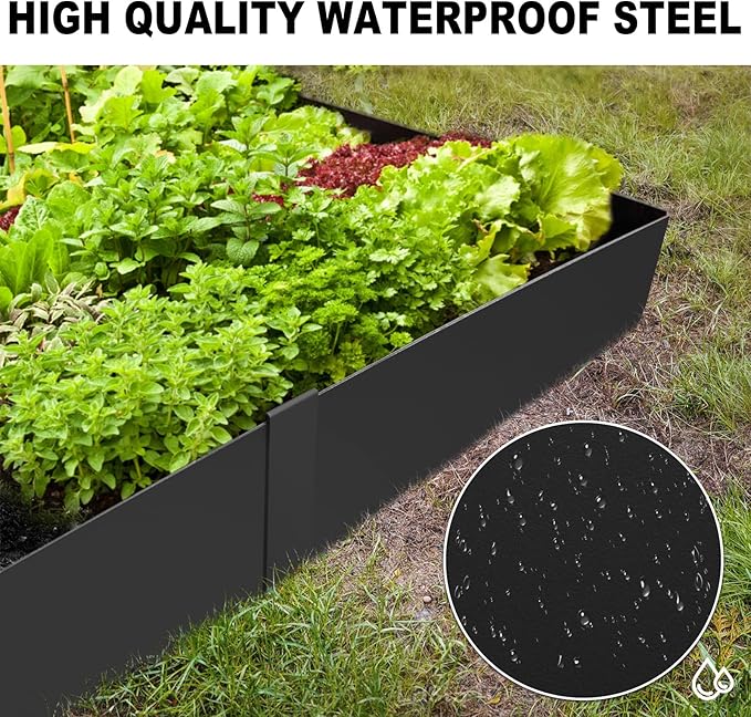 Steel Landscape Edging 40 Inch Strips, Steel Edging 4 Inch Depth, 6 Pack Hammer in Landscape Edging, Metal Landscape Edging, Metal Edging for Landscaping