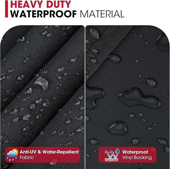 Unicook 2 Burner Grill Cover 32 Inch, Outdoor Small BBQ Cover with Side Handles and Straps, Heavy Duty Waterproof, Compatible for Weber Char-Broil Nexgrill Gas Grills with Collapsed Side Tables