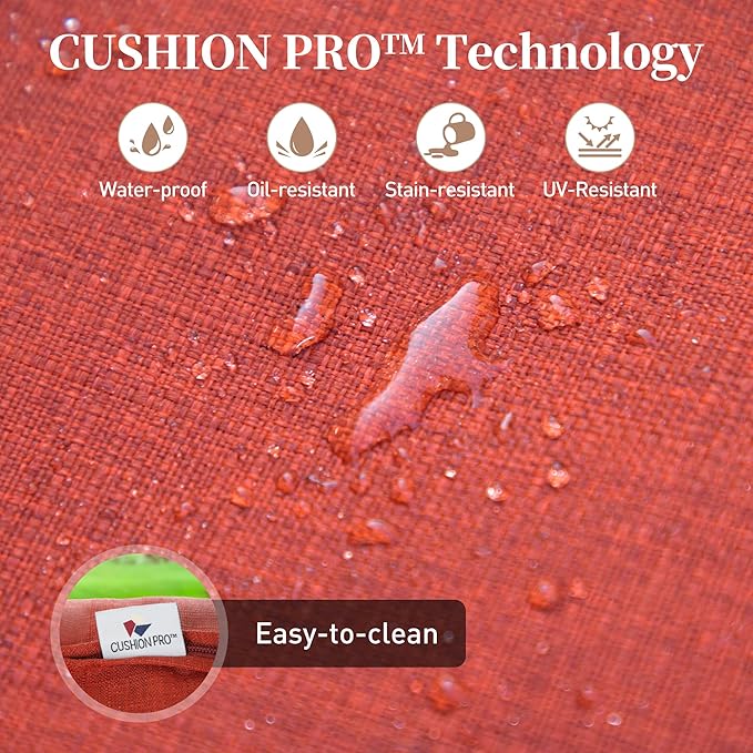 5 Piece Metal Outdoor Patio Furniture Set with Fire Pit Table, Patio Conversation Sets 4 Rocking Chairs with 5.75" Thick Cushion and 5000 BTU Fire Pit Table, Backyard Furniture, Red