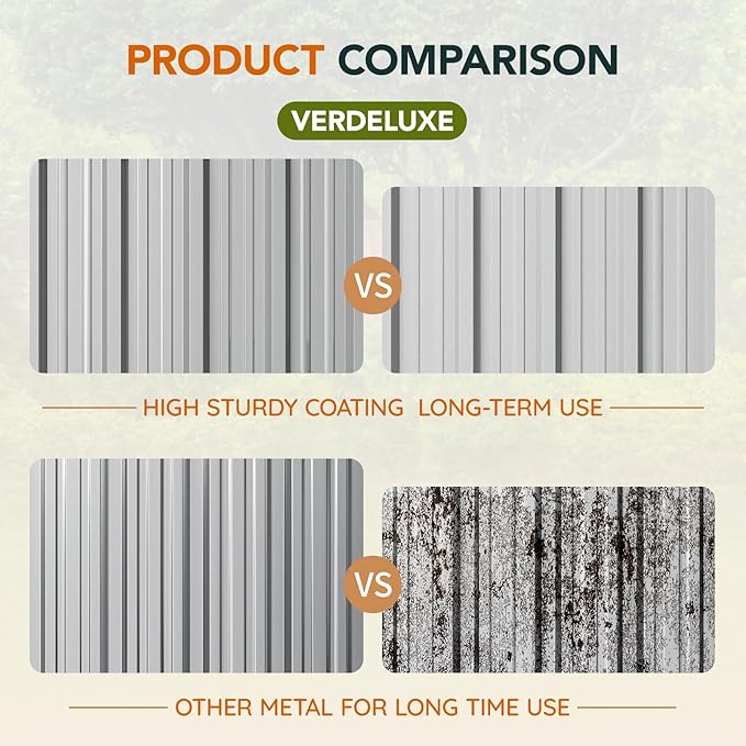 10x12x7.4FT Multi-Used Shed & Outdoor Storage Shed with Lockable Doors, Windows and Vents, Extra Large Metal Tool Shed for Garden, Backyard, Patio, Utility, and Various Storage Shed(Matte Gray)