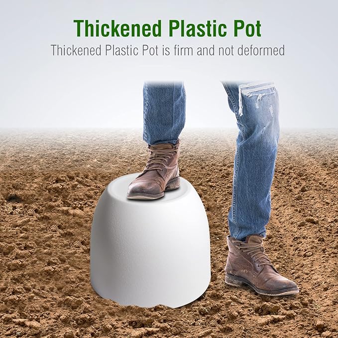 Modern Plant Pots Set, 9/8/7.5 inch Plastic Planters for Indoor Plants, Stylish Flower Pots with Drainage Holes and Saucers for House Plants and Flowers, White