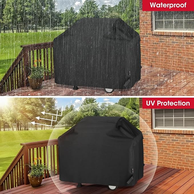 Unicook Heavy Duty Waterproof Barbecue Gas Grill Cover, 65-inch BBQ Cover, Special Fade and UV Resistant Material, Durable and Convenient, Fits Grills of Weber Char-Broil Nexgrill Brinkmann and More