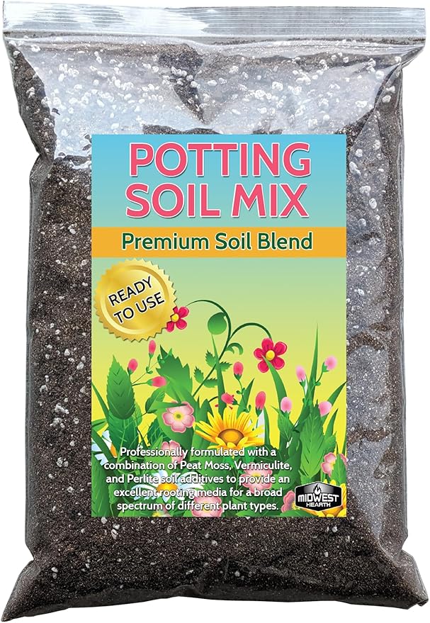 Premium Potting Soil Mix with Peat Moss, Vermiculite, Perlite (Made in USA) (8 Dry Quarts)
