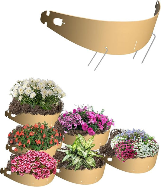 Dirt Locker Erosion Control Hillside Planters, 10-Pack-Brown—DIY-Raised Garden Bed Terracing Kit for Mild Slopes, 10°-24°-Geogrid Water Retention Planting Stabilizer-Retaining Wall Compatible