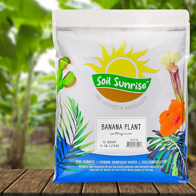 Banana Tree Potting Soil Mix (12 Quarts) – Hand-Blended Indoor/Outdoor Mix for Healthy Banana Plants – Enhances Drainage & Root Support – Made in USA