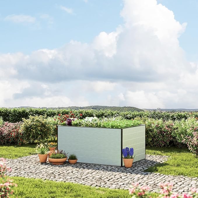 Christina 2.5 ft Tall Raised Garden Bed (3.9'W x 4.9'L), Anodized Aluminum