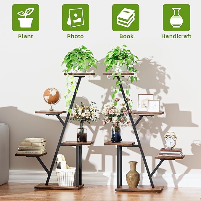 Plant Stand with Grow Light Indoor: Lighted Corner Plant Stands for Indoor Growing, 5 Tiered Plant Shelf, 40" Plant Shelf for Multiple Plants, Flower Holder Display for Living Room, Patio (2 Pack)