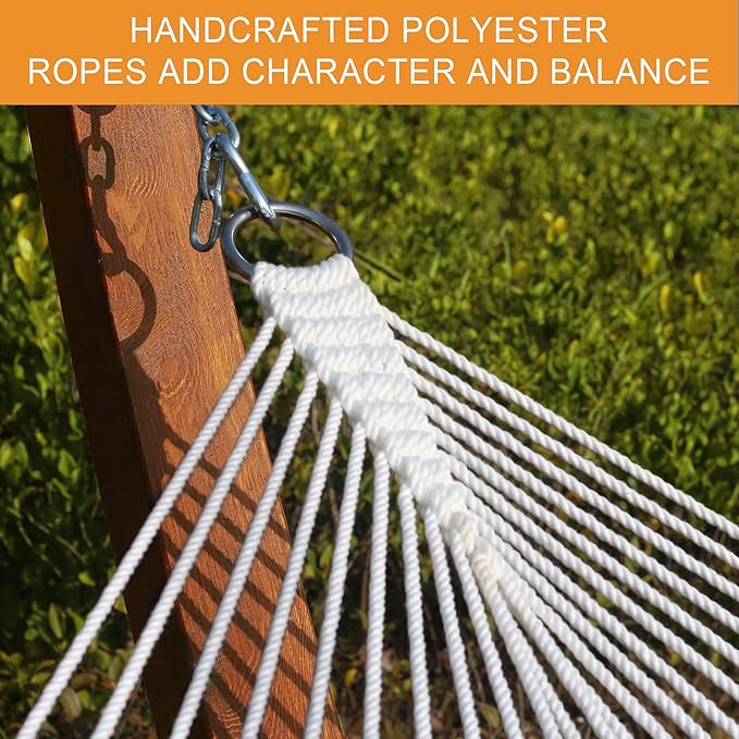 Lazy Daze Hammocks 12 FT Double Quilted Fabric Hammock and 13 FT Brown Wooden Arc Stand, with Spreader Bar, Removable Pillow, 2 Person Hammock for Outdoor Patio Poolside, 450 lb Capacity, Dark Gray