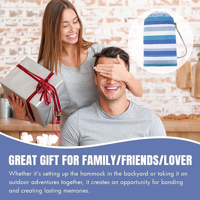 Brazilian Hammock with Tree Straps - Cotton Hammocks Portable Hammock with Carry Bag for Backyard, Porch, Outdoor and Indoor Use