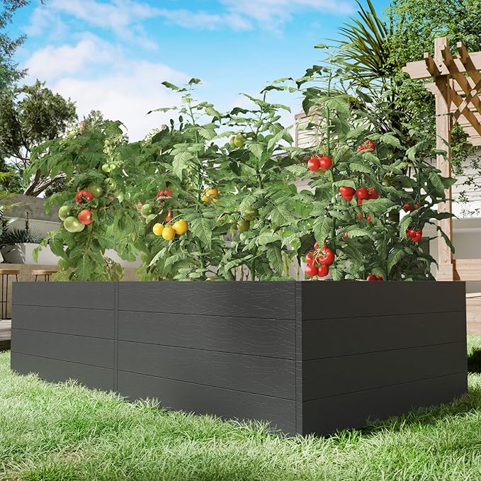 4x4x2ft Raised Garden Beds Outdoor 2 PCS, Divisible Elevated Planter Boxes for Gardening with Easy Assembly, Outdoor Raised Beds for Planting Plants Vegetables Flowers Herb Fruits, Square