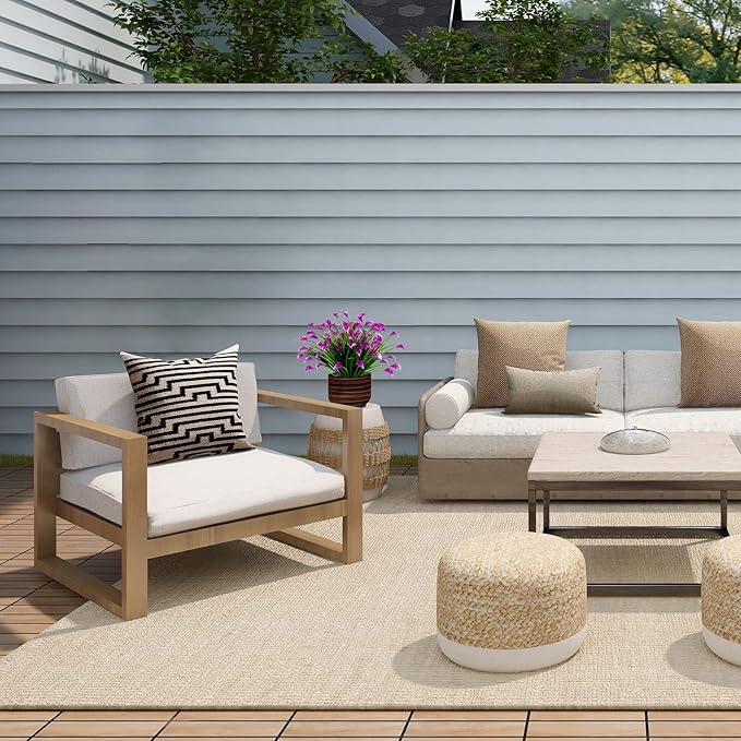 15 Bundles Artificial Flowers Outdoor UV Resistant Fake Silk Plants Plastic Faux Shrubs Outside Front Porch Window Box Garden Home Hanging Planter Decoration (Purple)