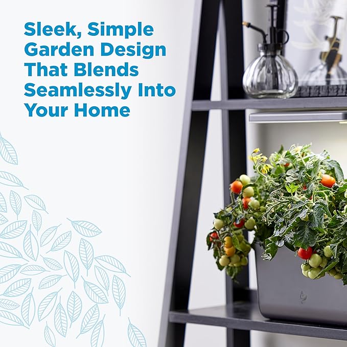 AeroGarden Harvest 2.0, Indoor Garden Hydroponic System with LED Grow Light, Holds up to 6 AeroGarden Pods, Charcoal