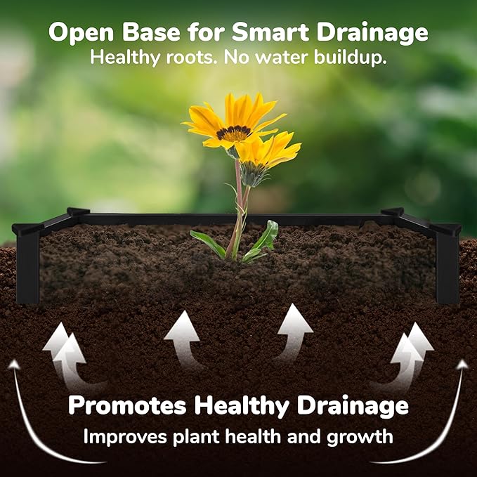 Raised Garden Bed - 1x1 ft Planter Box - Black HDPE - No Tools Needed - DIY Kit for Urban Gardening, Flowers, Herbs & Vegetables - Made in The USA - 2 Pack